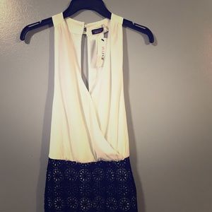 Lush just fab white on black mini dress